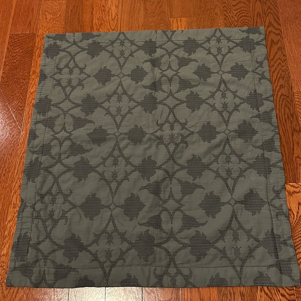 Pottery Barn Dark Gray Damask print Euro Sham